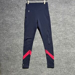 Smartwool Leggings Womens XS Navy Pink Intraknit Merino Wool Active Pockets